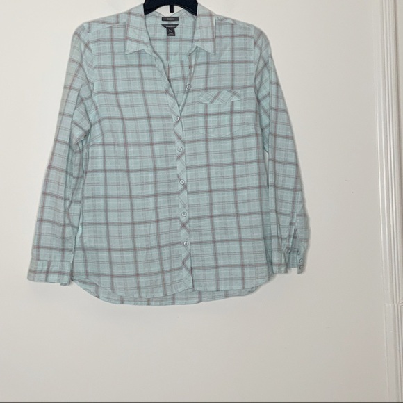 𝅺eddie BAUER light green buttoned down shirt . SZ L - Picture 4 of 5